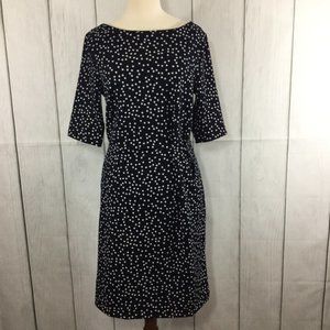 Banana Republic Factory Navy Polka Dot Sheath Dress Size 10